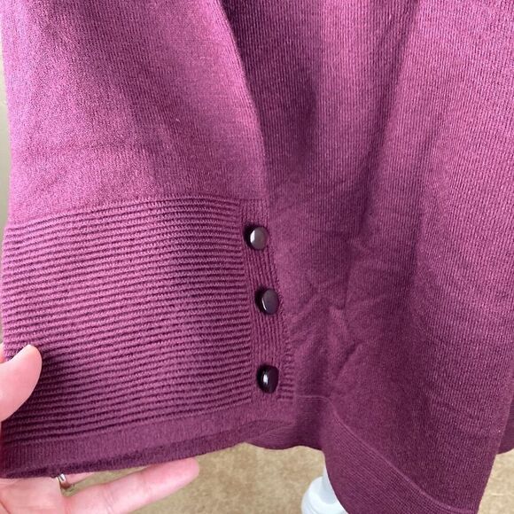 Evolution by Cyrus Myna Open Front Cardigan with Button Sleeve Detail in Ancho C - Picture 4 of 10